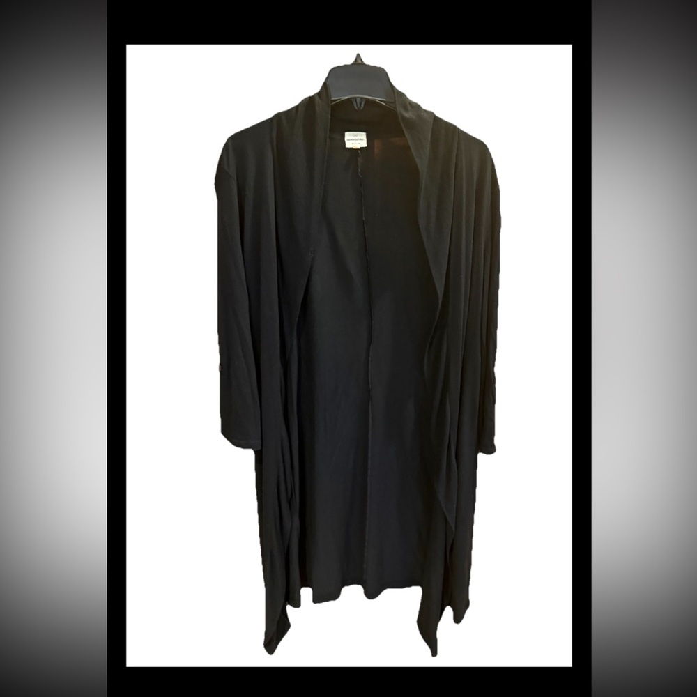 Banana Republic Black Duster Cardigan Sweater Roll Tab Sleeves Size Small